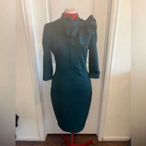 Retro 1940’s Inspired Bow Wiggle Pencil Dress